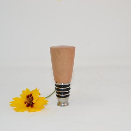 Weinstoppen Weinstöpsel Holz Edelstahl Birne Flaschenverschluss