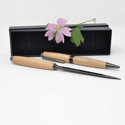 Holz Füllfeder Füller Füllfederhalter Brieföffner Birne Geschenkset handmade