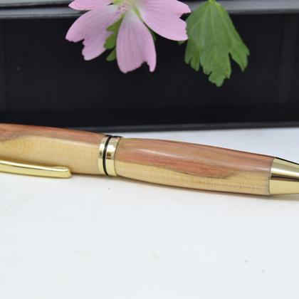 Holz Kugelschreiber Drehkugelschreiber Zwetschke handmade Geschenk - Image 2