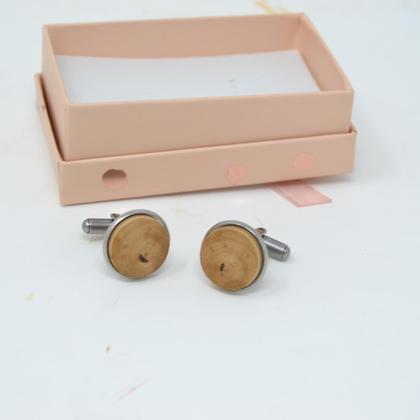 Holz Manschettenknöpfe Apfel handmade Geschenk made in austria