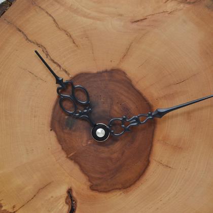 Holz Wanduhr Holzuhr 26x23 Baumscheibenuhr Apfel Uhr Holzdeko Geschenk handmade - Image 2