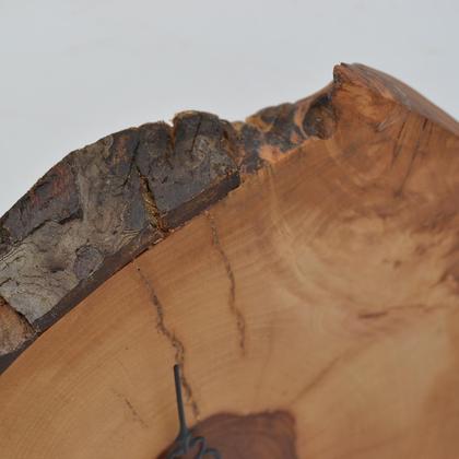 Holz Wanduhr Holzuhr 26x23 Baumscheibenuhr Apfel Uhr Holzdeko Geschenk handmade - Image 3