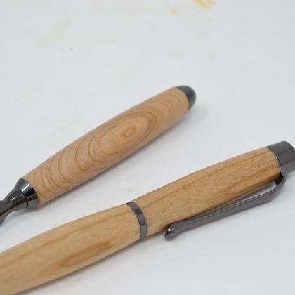 Holz Kugelschreiber Kirsche Brieföffner Drehkugelschreiber Geschenkset Unikat - Image 3