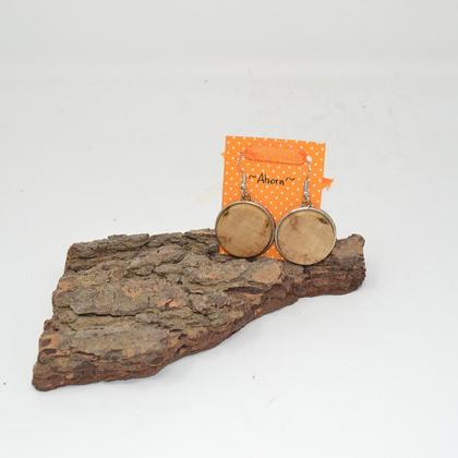 Holz Ohrringe 3 cm Trachtenschmuck Ohranhänger Ahorn handmade