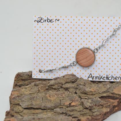 Holz Armband Armkette ZirbeTrachtenschmuck 2 cm Holzschmuck Armschmuck - Image 2