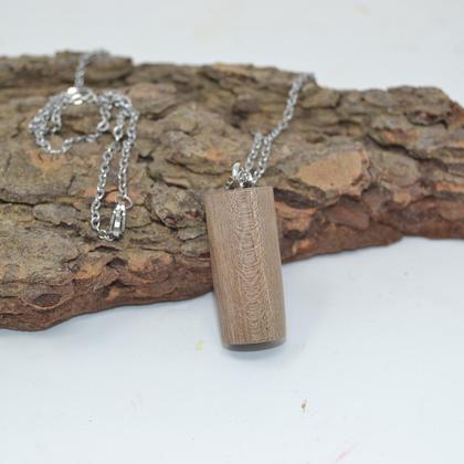 Holz Halskette Trachtenschmuck Nuss 3x1 cm Holzschmuck Holzschmuck Geschenk - Image 2