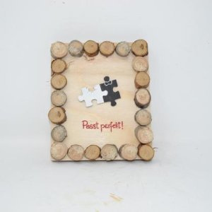 Holzbild Minibild 16×13 cm Holz Deko Wanddeko Puzzle Wandbild Holzdeko handmade