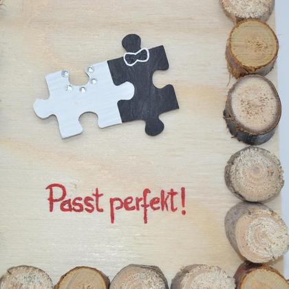 Holzbild Minibild 16x13 cm Holz Deko Wanddeko Puzzle Wandbild Holzdeko handmade - Image 2