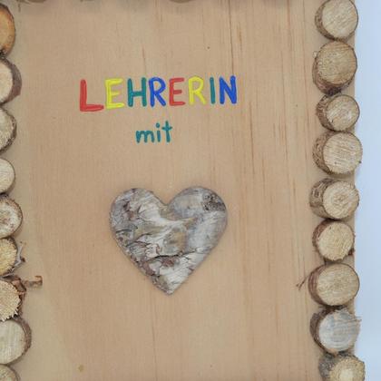 Holzbild Minibild 16x13cm Holz Deko Wanddeko Lehrerin Wandbild Holzdeko handmade - Image 2