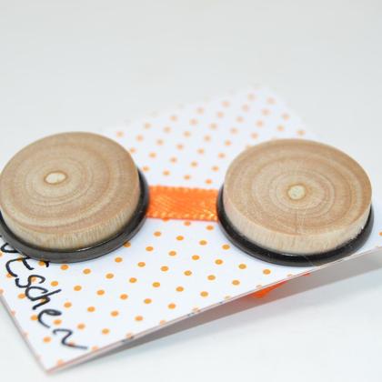 Holz Ohrringe Ohrstecker 2cm Trachtenschmuck Esche Holz Schmuck handmade Unikat