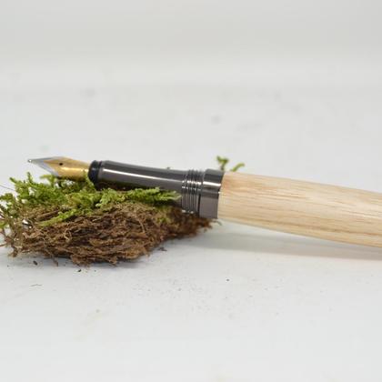 Holz Füllfeder Füller Esche gun metallic Unikat Geschenk handmade Schreibgerät - Image 3