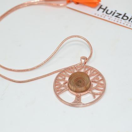 Holz Halskette Lärche Lebensbaum 3x1 cm Trachtenschmuck Holzschmuck Holzkette