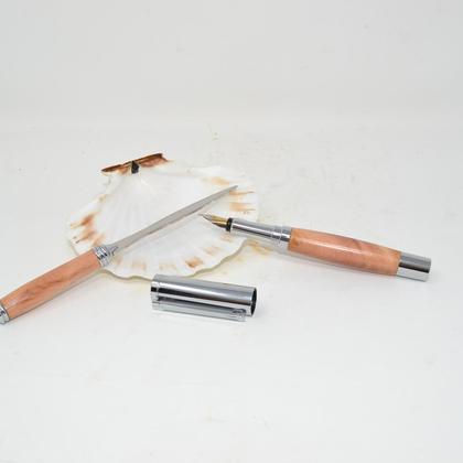 Holz Füllfeder Brieföffner Set Zirbe Holz Geschenk Unikat handmade Geschenkset