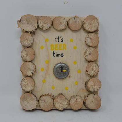 Holzbild Minibild 16x13cm Holz Deko Wanddeko Bier Wandbild Holzdeko handmade - Image 2