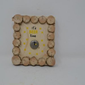 Holzbild Minibild 16x13cm Holz Deko Wanddeko Bier Wandbild Holzdeko handmade