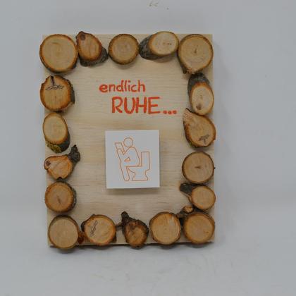 Holzbild Minibild 16x13cm Holz Deko Wanddeko "Ruhe" Wandbild Holzdeko handmade - Image 2