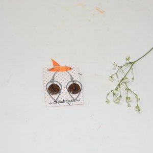 Holz Ohrringe Goldregen Schmuck Trachtenschmuck Ohrringe Unikat Edelstahl 1,5 cm