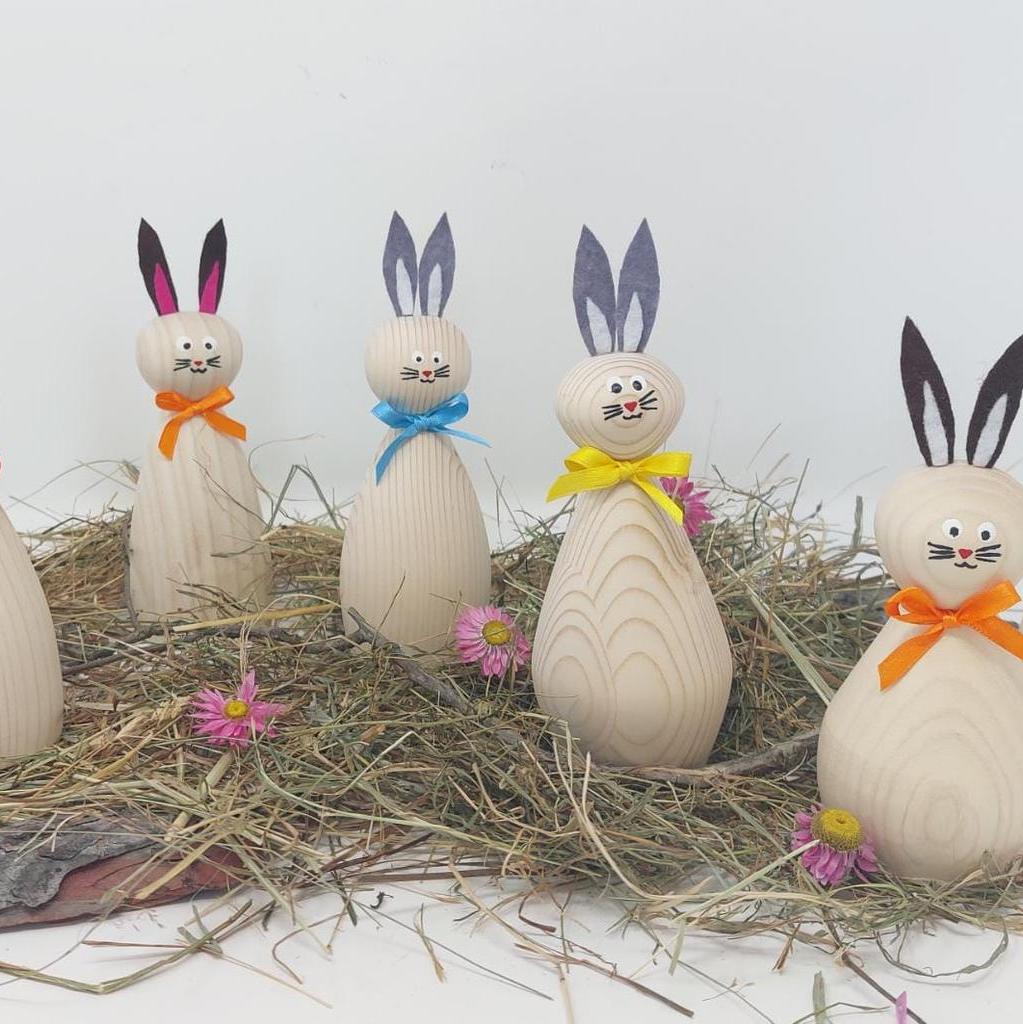 Osterhase Hase Holz handmade Geschenk Osterdeko Holzdeko - Image 2