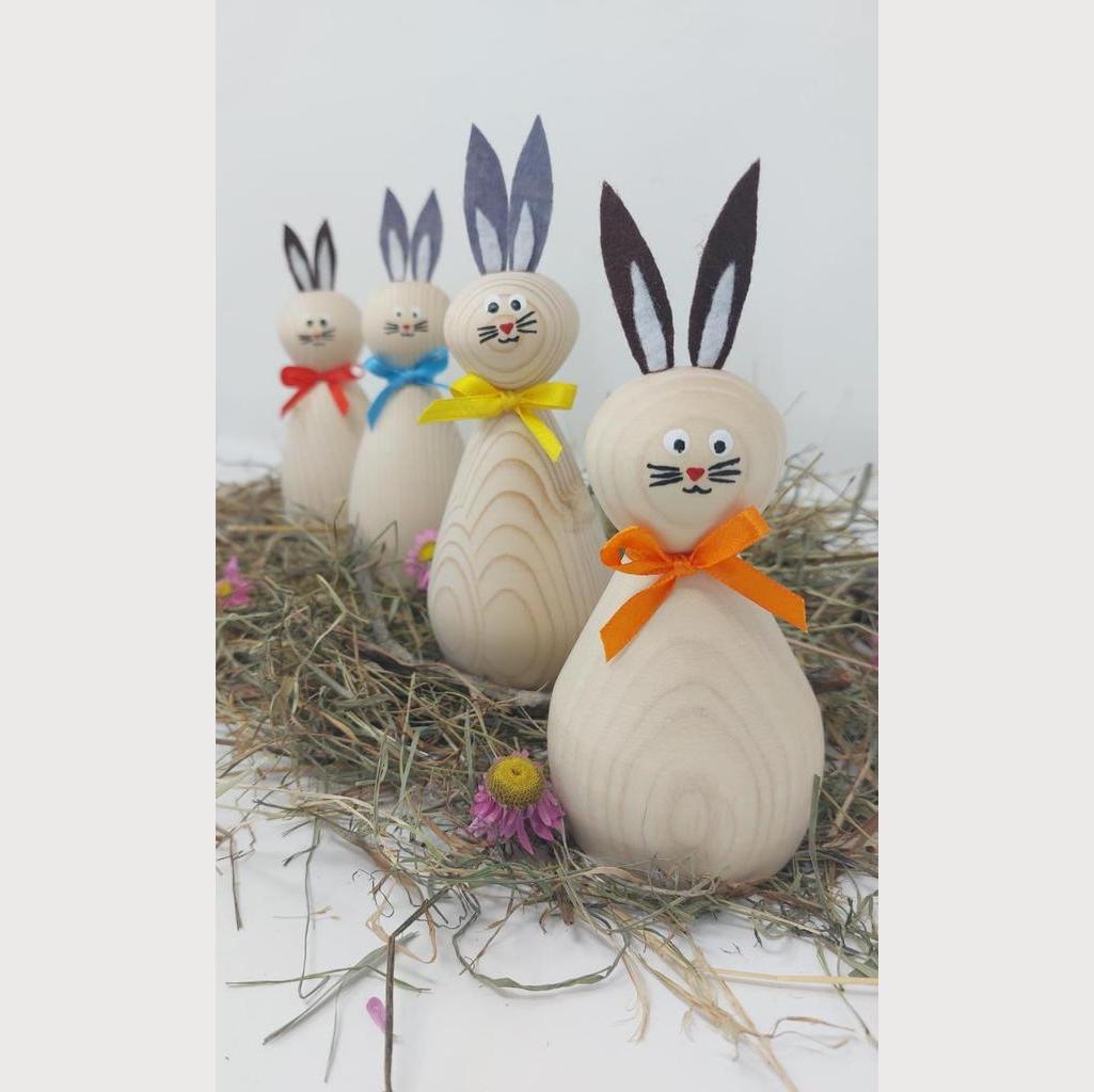 Osterhase Hase Holz handmade Geschenk Osterdeko Holzdeko