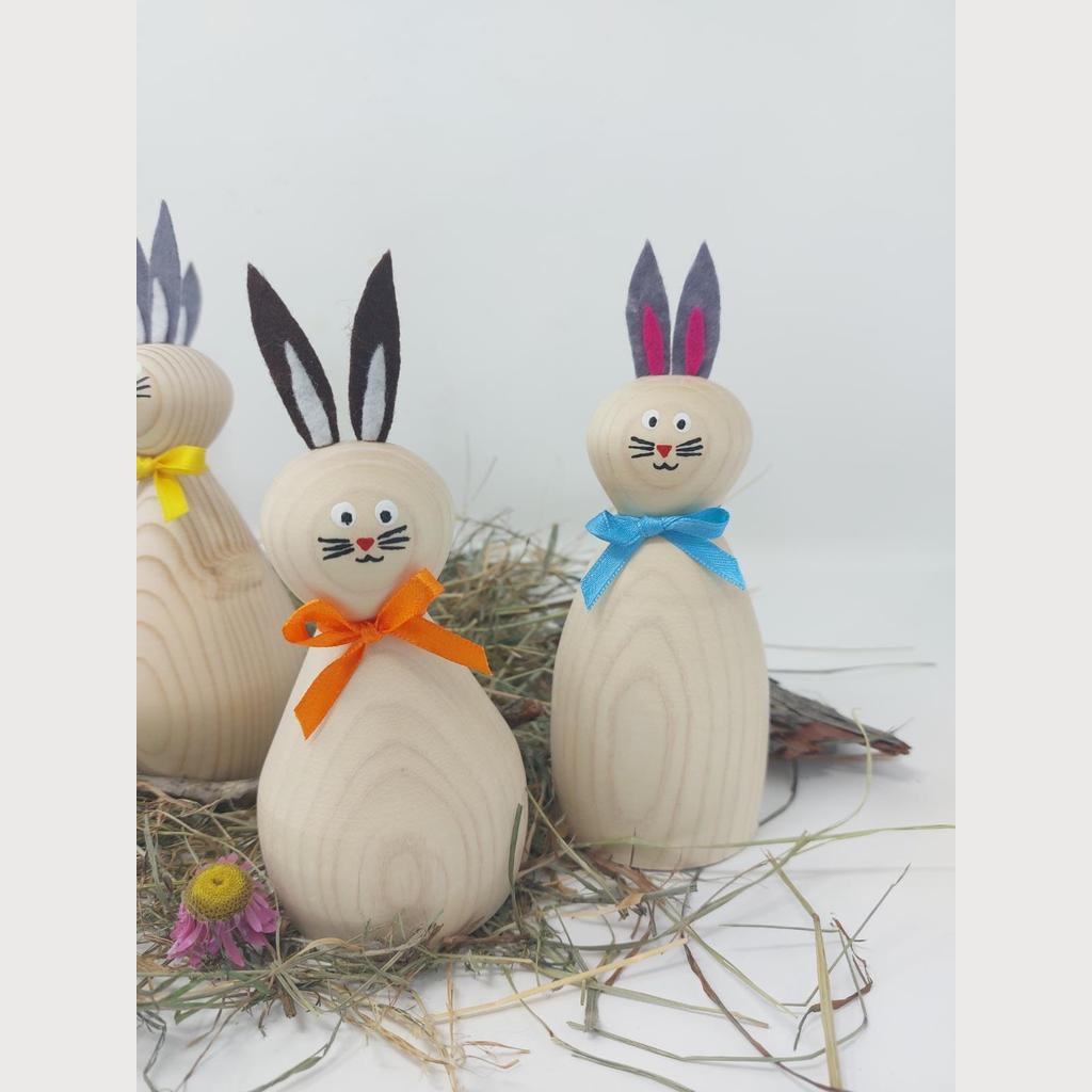 Osterhase Hase Holz handmade Geschenk Osterdeko Holzdeko - Image 4