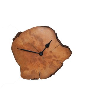 Holz Wanduhr Holzuhr Uhr 25×24 cm Erle Baumscheibenuhr Holzdeko