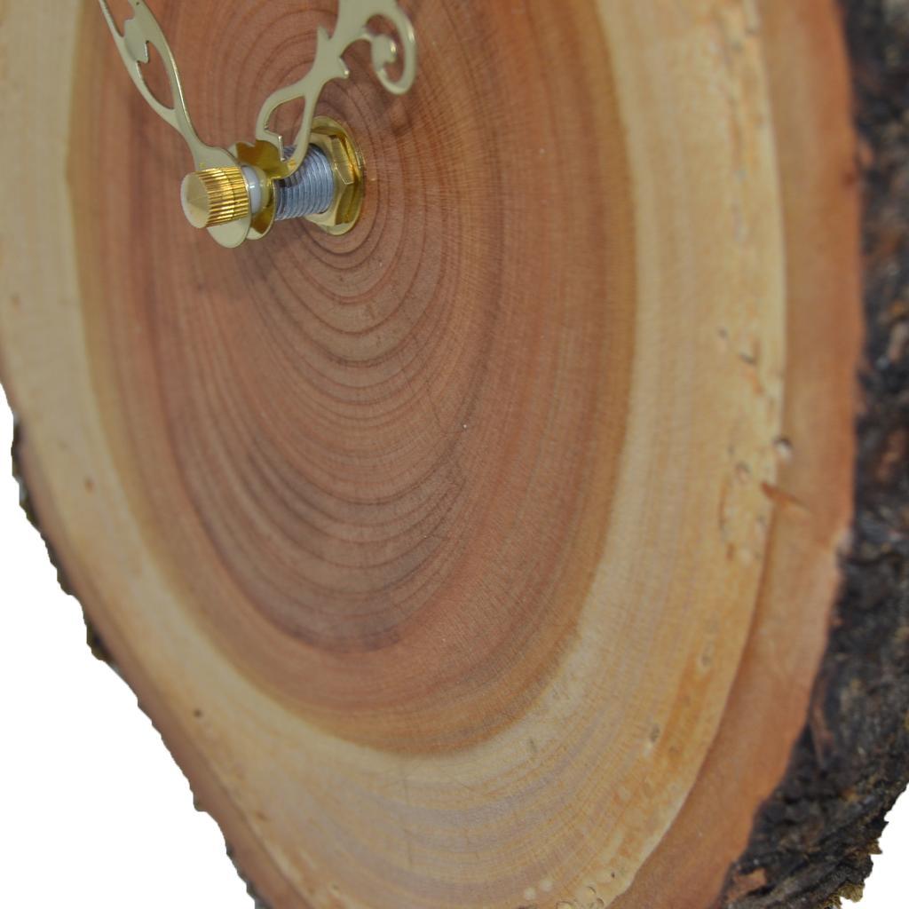 Holz Wanduhr 23x19 cm Wildkirsche Holzuhr Baumscheibenuhr Holzdeko - Image 4