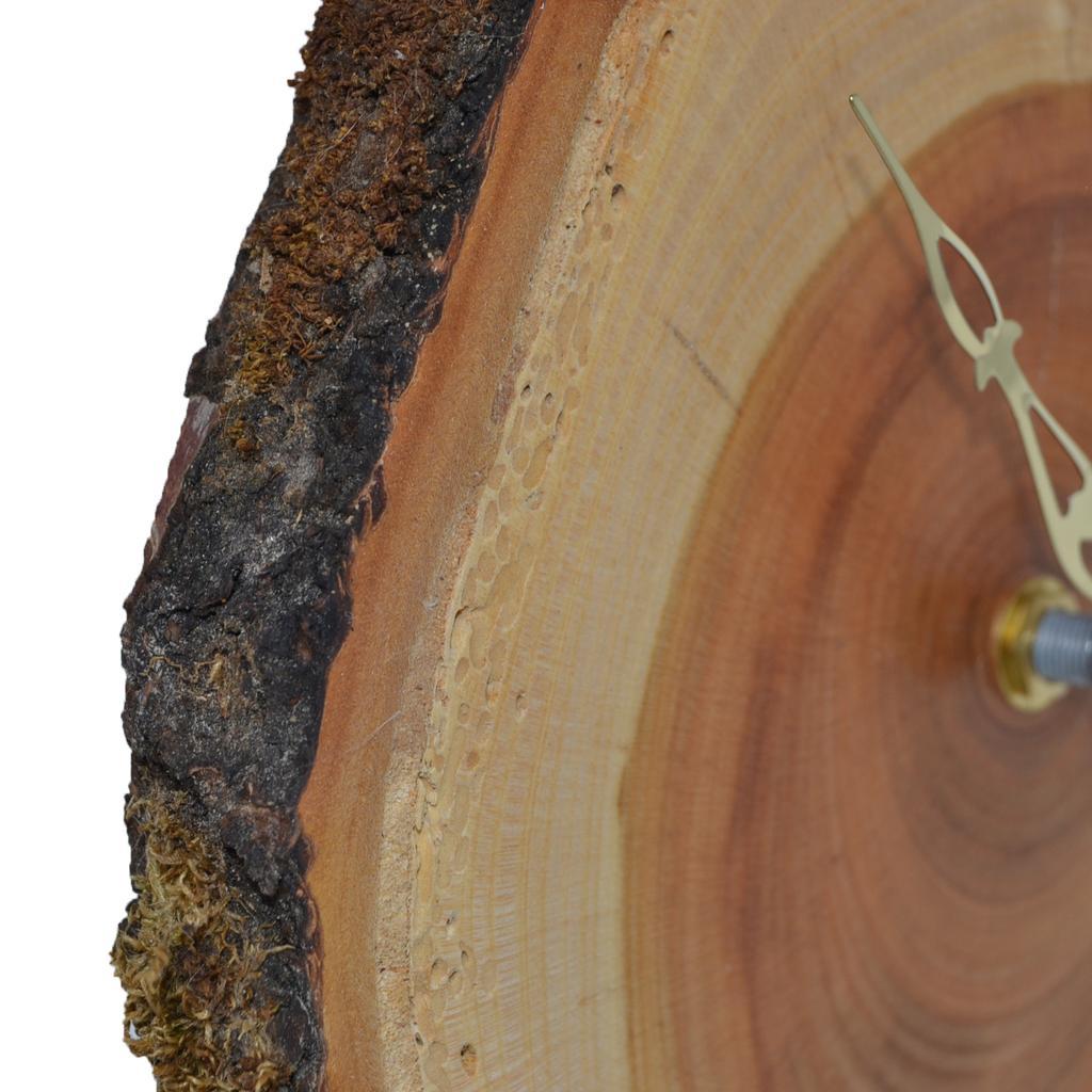 Holz Wanduhr 23x19 cm Wildkirsche Holzuhr Baumscheibenuhr Holzdeko - Image 3