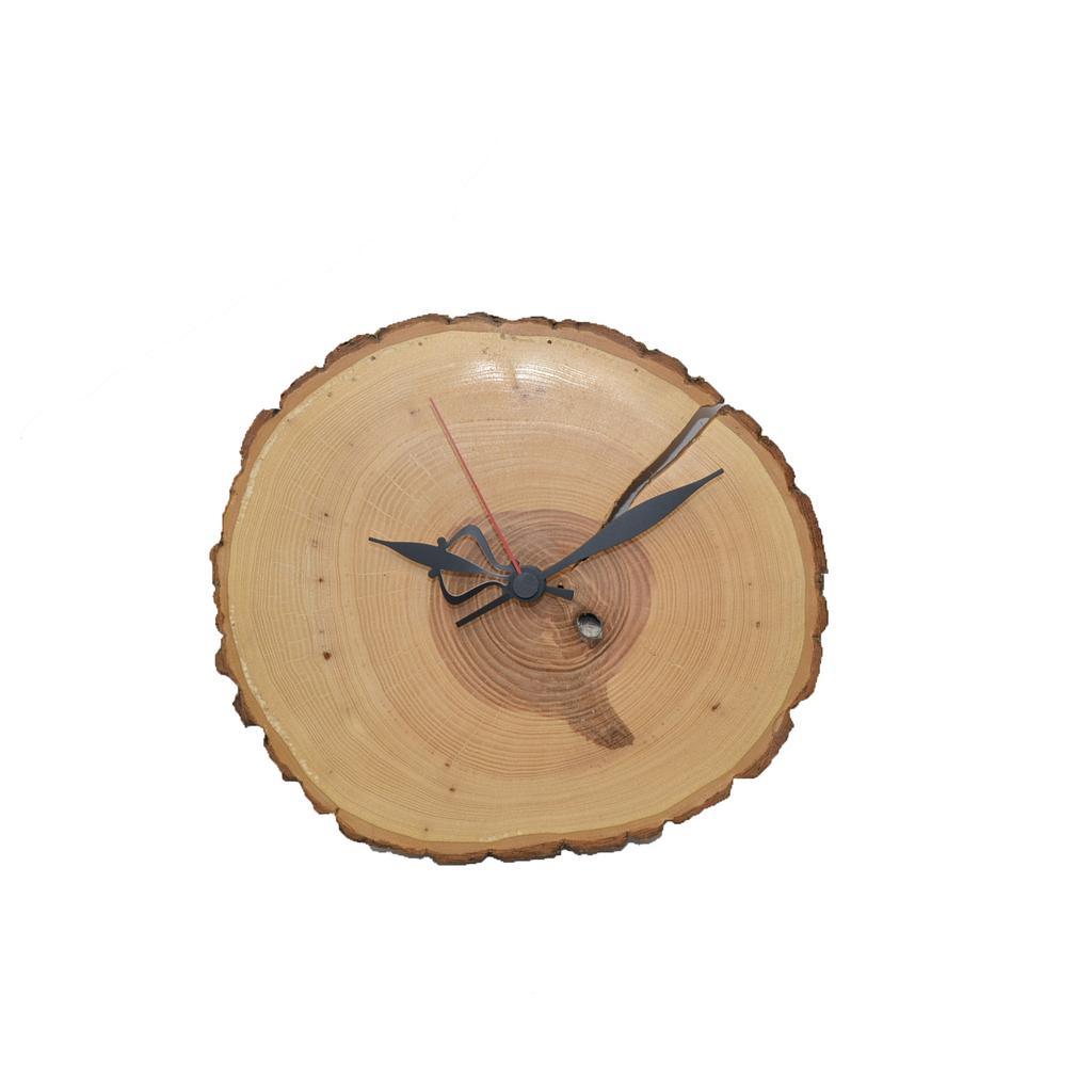Holz Wanduhr Holzuhr 25x23 cm Esche Unikat handmade geölt