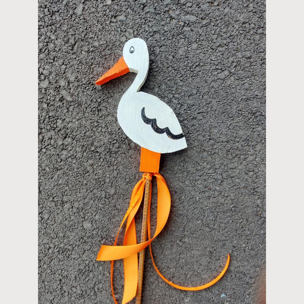 Gartendeko Storch Gartenstecker 20 cm wetterfest Geburt Geschenk - Image 2