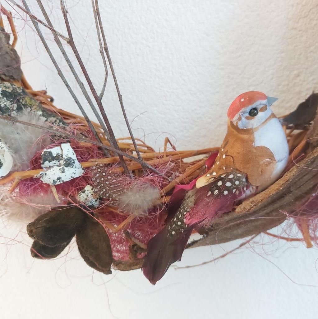 Türkranz Dekokranz ⌀36 cm Vogel Handarbeit Naturmaterialien - Image 3