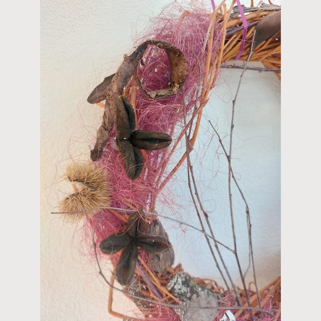 Türkranz Dekokranz ⌀36 cm Vogel Handarbeit Naturmaterialien - Image 4