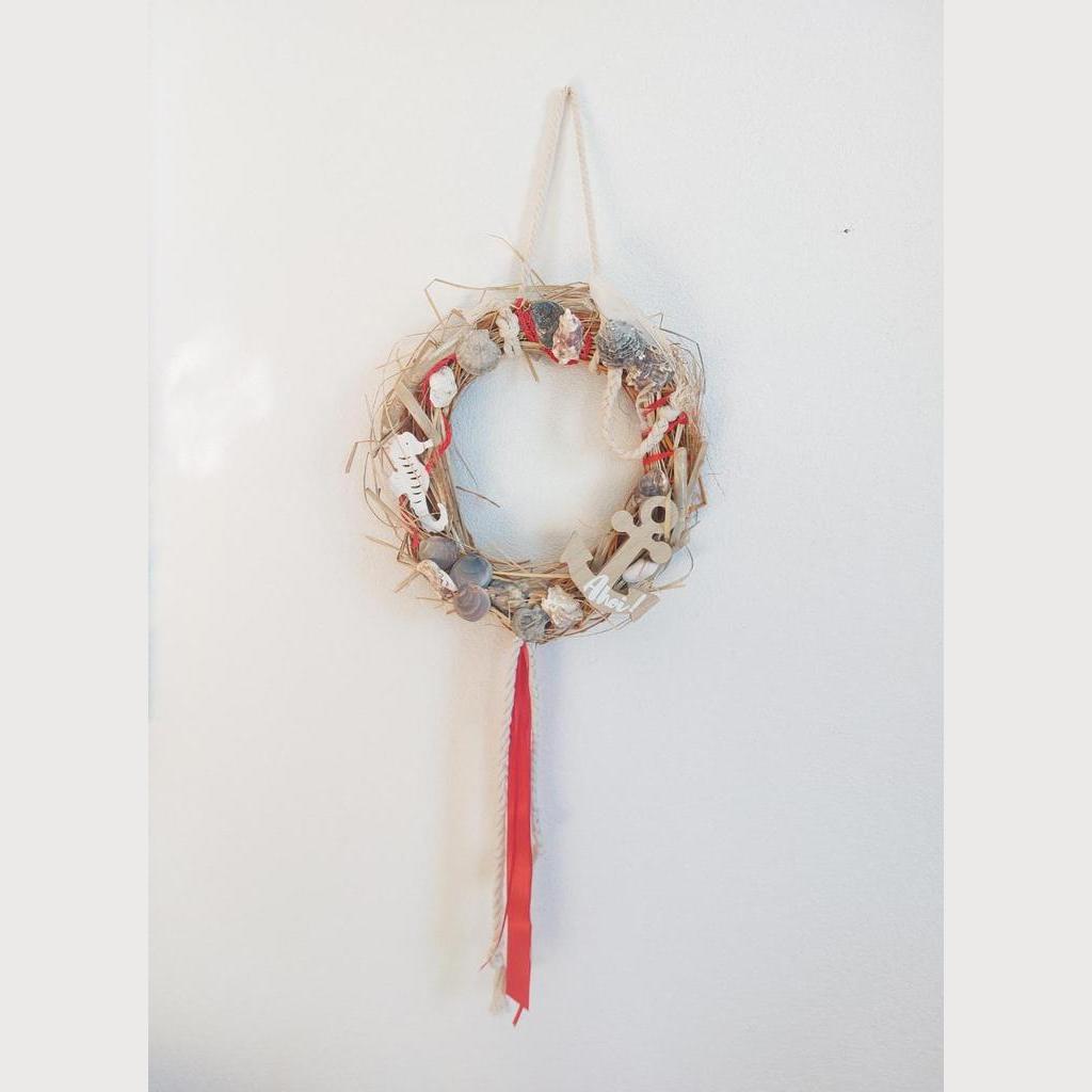 Türkranz Dekokranz ⌀34 cm Sommer Handarbeit Naturmaterialien Meer maritim - Image 3