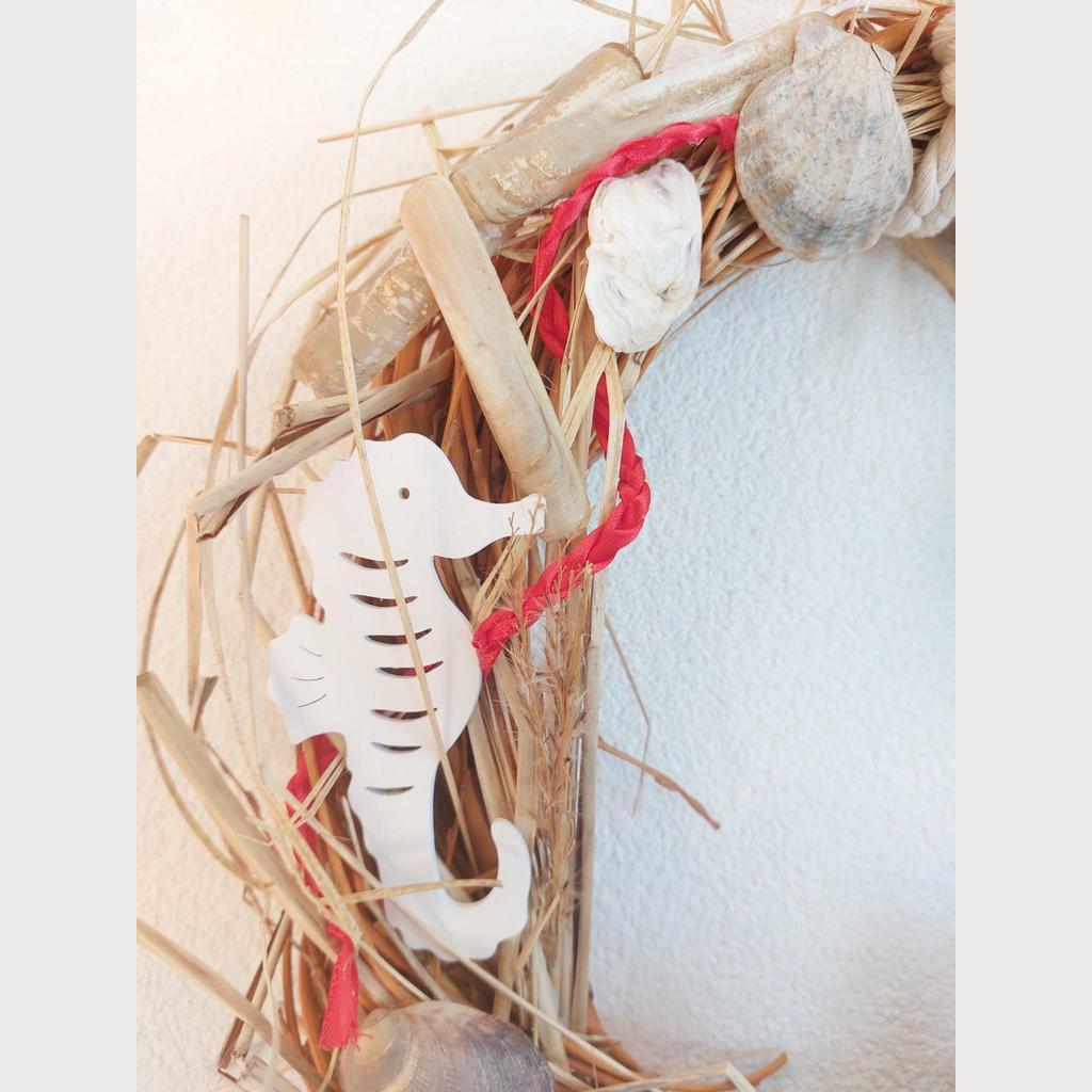 Türkranz Dekokranz ⌀34 cm Sommer Handarbeit Naturmaterialien Meer maritim - Image 4