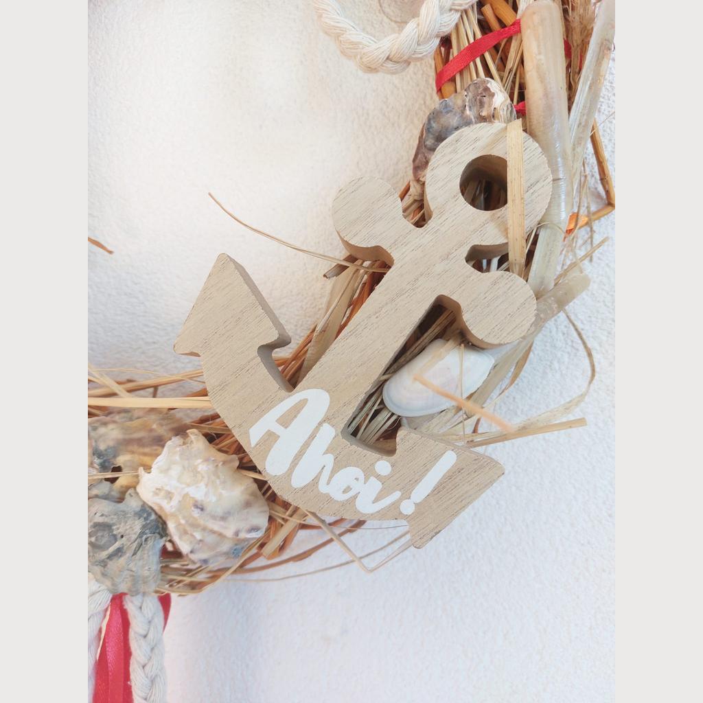 Türkranz Dekokranz ⌀34 cm Sommer Handarbeit Naturmaterialien Meer maritim - Image 2