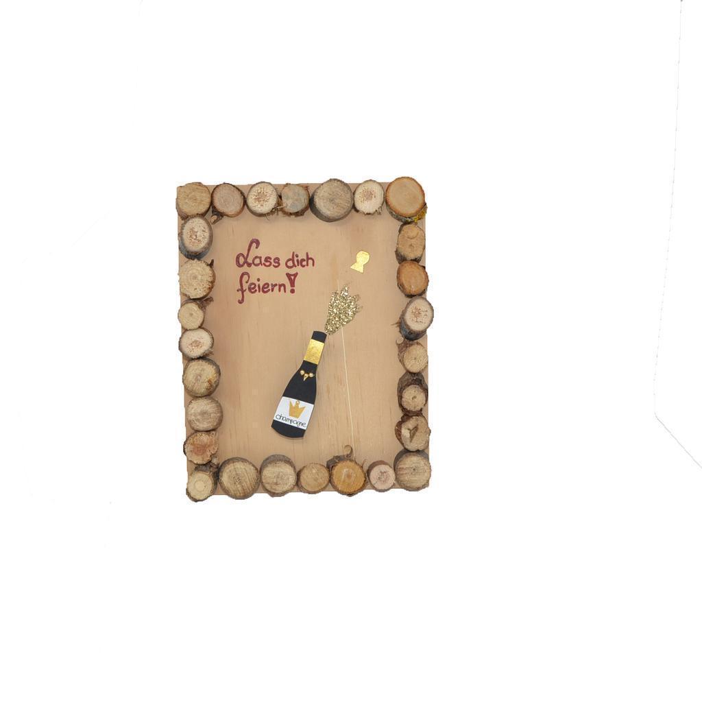 Geldgeschenk Holzbild mit Geldklammer 16x13 cm Geburtstagsgeschenk Handarbeit - Image 2
