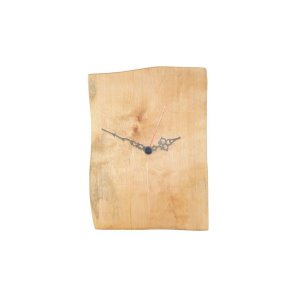 Holz Wanduhr Birke 28×21 cm Geschenk Handarbeit Junghans Quartzuhrwerk