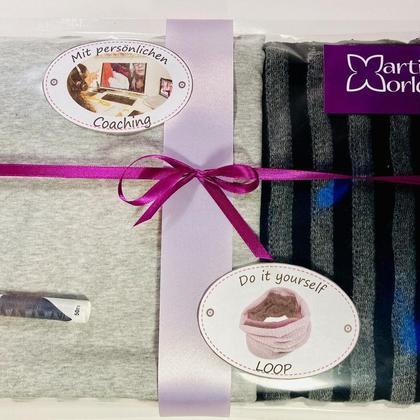 Nähset Loop Schal Grau-Schwarz