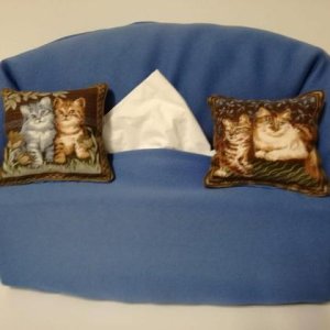 Taschentuchsofa (blau mit Katzen)