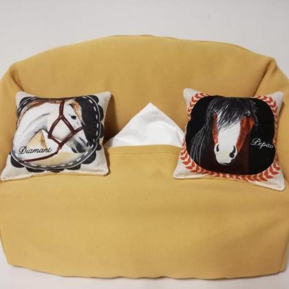 Taschentuchsofa (gelb mit Pferden)