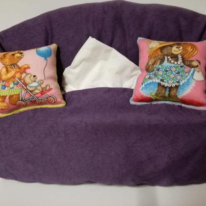 Taschentuchsofa (lila mit Bären)