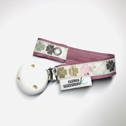Schnullerband **lucky clover_rosa**