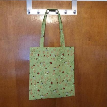 Einkaufstasche Biene grün