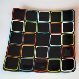 Glasschale Quadrate