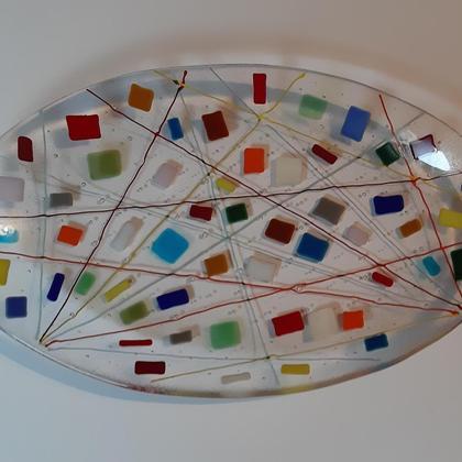 Glasschale Oval Spots