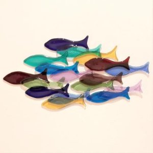 Glasbild Fischschwarm