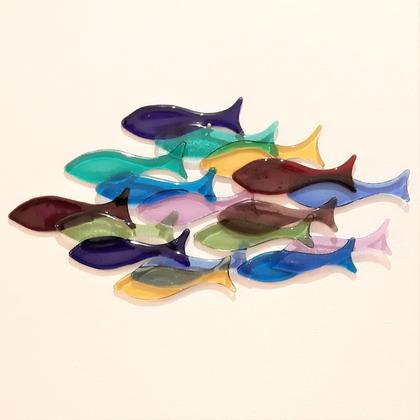 Glasbild Fischschwarm