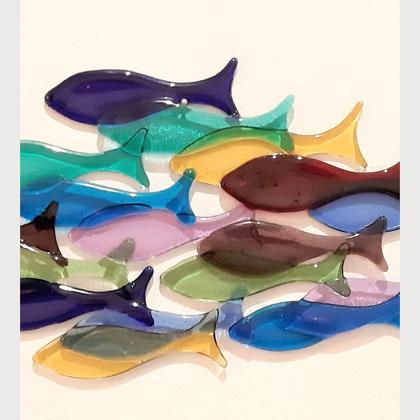 Glasbild Fischschwarm - Image 2