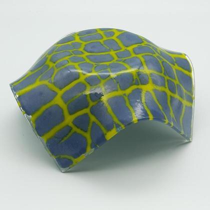 Glasschale Crackle blau/gelb - Image 4