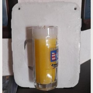 Windlichtplatte aus Bierglas