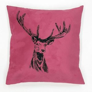 Hirschkissen mit Zirbenfüllung, 40 cm x 40 cm, pink